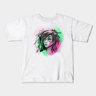 Pink and green face Kids T-Shirt